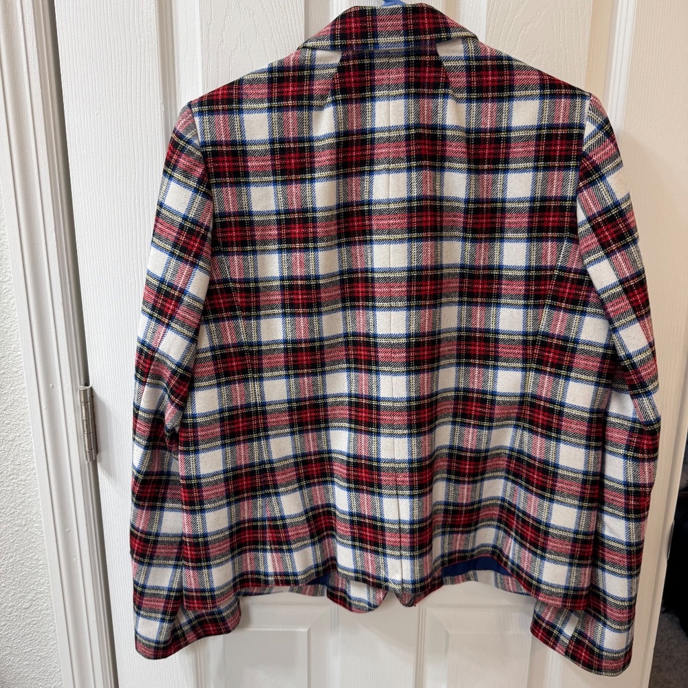 J.Crew Factory Plaid Wool-Blend Blazer – Size 16 - Picture 2 of 5